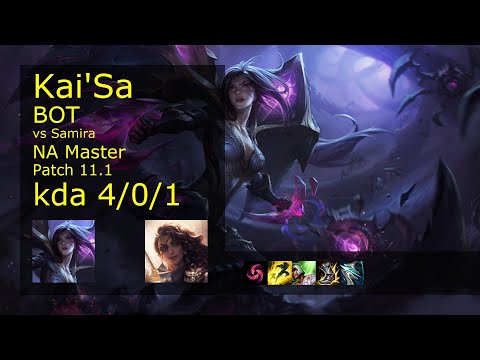 Kai'Sa ADC & Maokai vs Samira & Pantheon - NA Master 4/0/1 Patch 11.1 Gameplay
