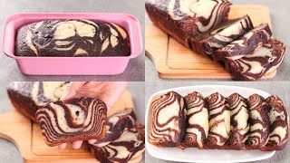 MARBLE CAKE RECIPE | ZEBRA CAKE | CHOCOLATE MARBLE CAKE | EGGLESS & WITHOUT OVEN