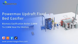 Powermax Biomass Gasification Boiler Wood Chips Gasification Boiler Updraft fixed bed gasifier