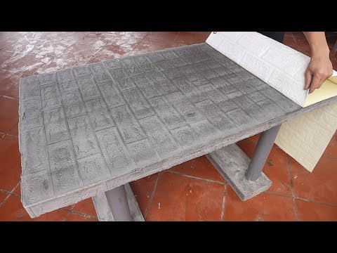 Projects Build Dining Table From Styrofoam Wall Stickers | DIY Make Cement Table At Home