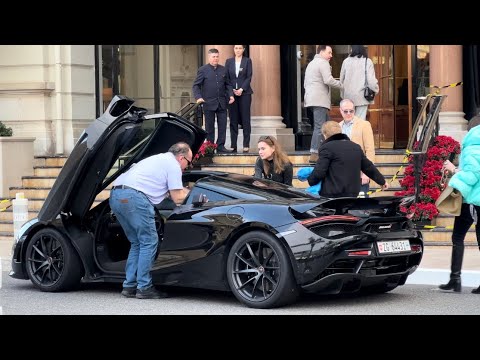 Millionaire Couple arriving at Hotel de Paris in Monte-Carlo with their McLaren 720s