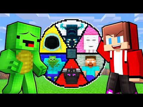 Mikey and JJ Spin Wheel of OP BOSSES in Minecraft! (Maizen)