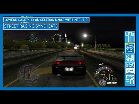 STREET RACING SYNDICATE WIDESCREEN MOD LowEnd Gameplay Celeron N2840 || RAM 4 GB || Intel HD Graphic