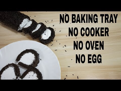 बिना ट्रे, कूकर, अॉवन, अंडे के बनाए स्वीस रोल| SWISS ROLL EGGLESS, WITHOUT OVEN & TRAY | Video