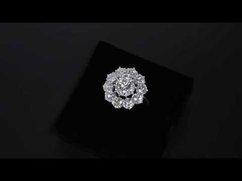 Internally Flawless D Colour Diamond Daisy Cluster Ring with HRD Certificate M2099