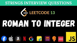 YouTube video 'Roman to Integer - Leetcode 13 - JavaScript Solution'