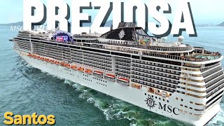MSC PREZIOSA navio Santos ship cruzeiro o maior   @navios2025   cruise  #drone #google  #shorts