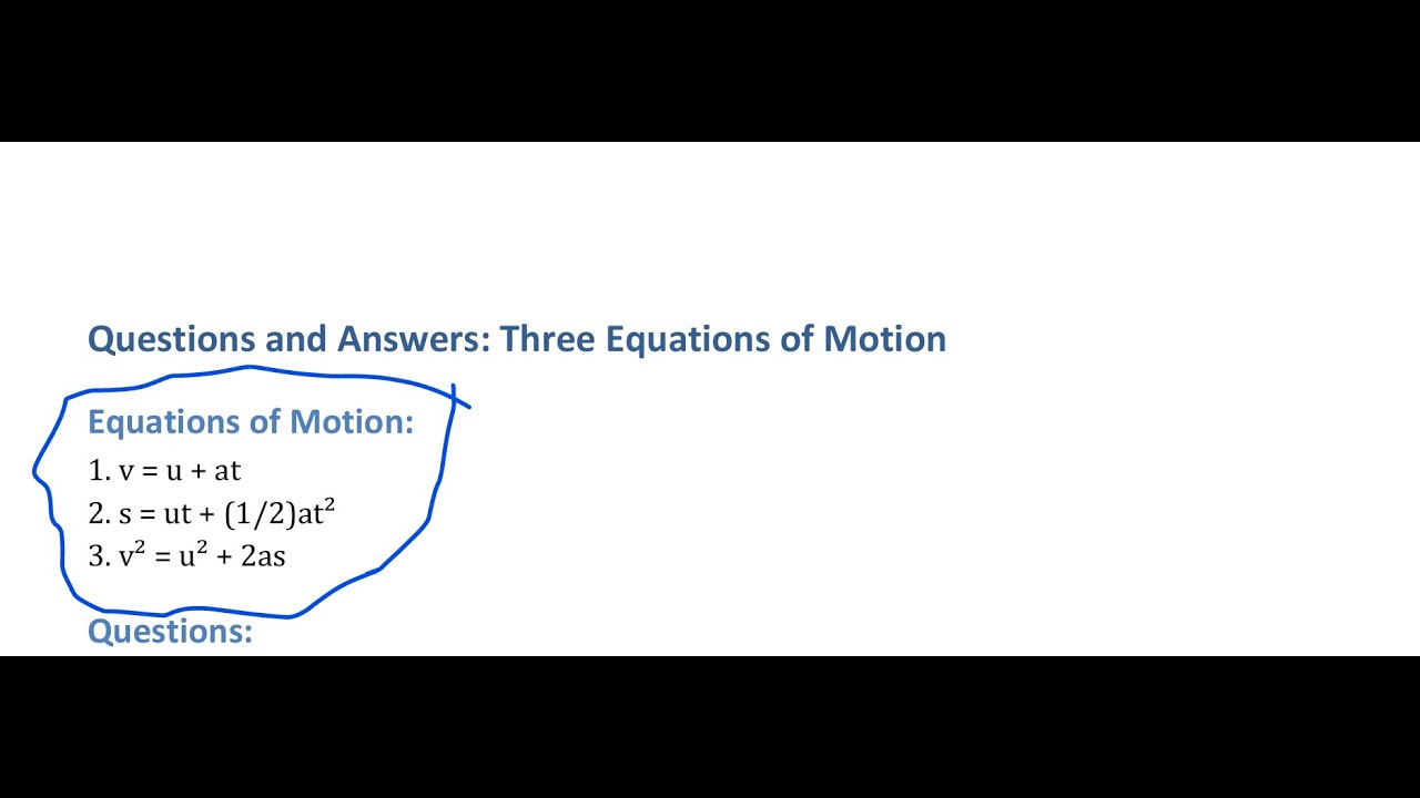 3 Equations of Motion | Practice problems | pdf solutions | 🤓 Marked Yellow are a bit difficult