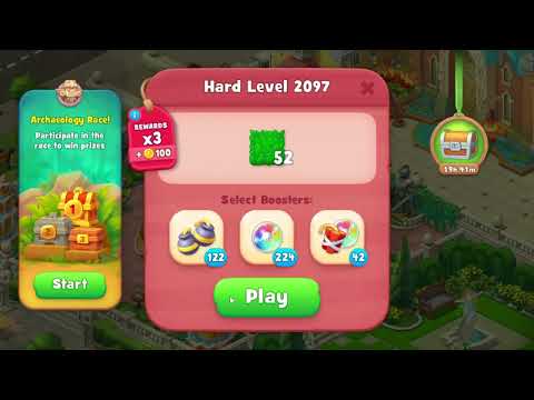 Gardenscapes 2097 Hard Level - 14 moves - NO BooSTERS