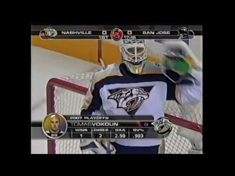 Nashville Predators at San Jose Sharks (Game 4) - April 18, 2007 - Peter Forsberg, Bill Guerin