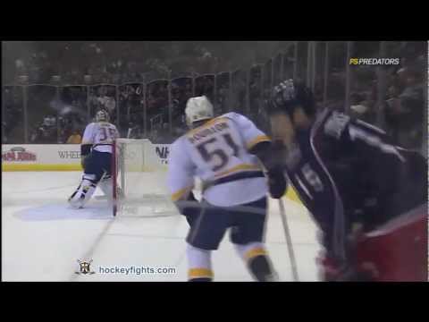 Francis Bouillon vs Derek Dorsett Dec 8, 2011