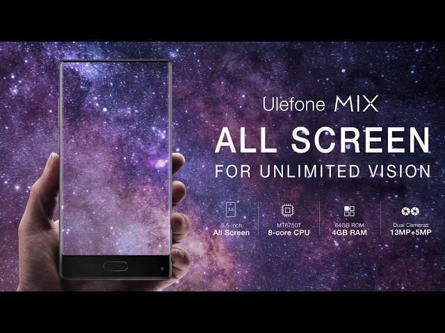 Video Teaser für All Screen Ulefone MIX - 8-Core, 4GB +64GB, Sony Dual Cameras 13MP+5MP, Front Touch ID, Android 7.0