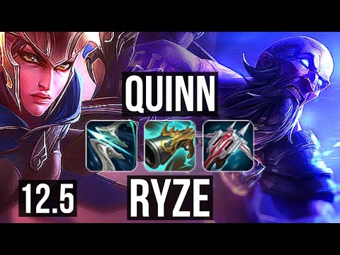QUINN vs RYZE (MID) | 3.3M mastery, 10 solo kills, Quadra, 600+ games, Legendary | BR Master | 12.5