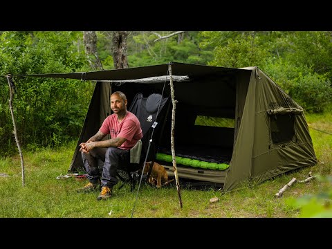 Camping in Heavy Rain With Bunker Tent