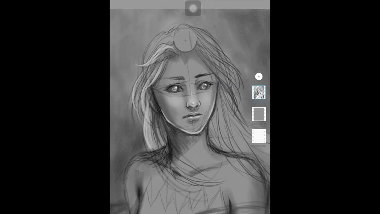 Sketching Elsa (Frozen 2) in Adobe Sketch