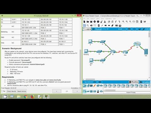 Packet Tracer - Troubleshooting Challenge - 11.5.1.3