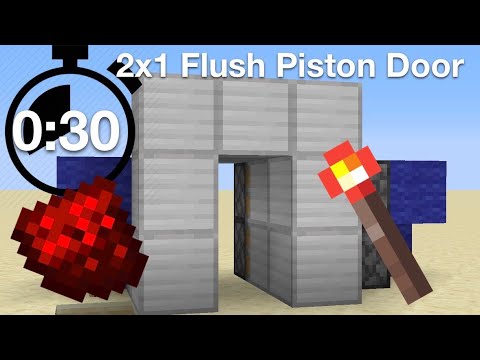 2x1 Flush Piston Door in Under 30 Seconds! - Minute Redstone