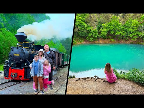 Mocanita Maramures tren cu aburi si lacul albastru 🥰
