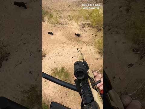 The Benelli M4. Likely the best semi- auto shotgun ever made! #aerialshooting #benelli #m4