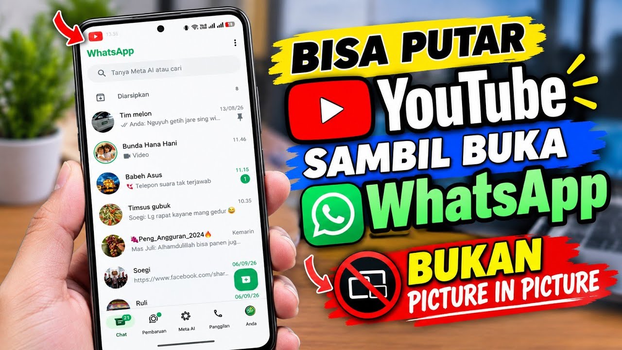 2 Cara Buka YouTube Sambil Buka Aplikasi Lain 