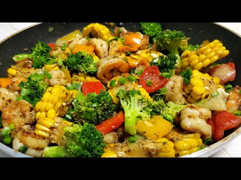 Shrimp 🍤 with vegetables its so delicious, bet you will make it over and over again 😋 #stkitts