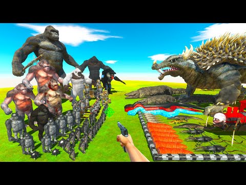 King Kong Fight | Mutant Primates vs Reptiles in Jurassic Park - Animal Revolt Battle Simulator