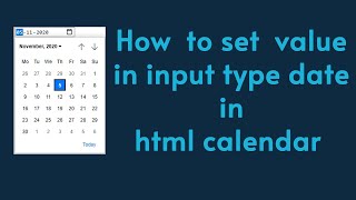 How to set value dynamically in input type date in html | set value in calendar | ast education