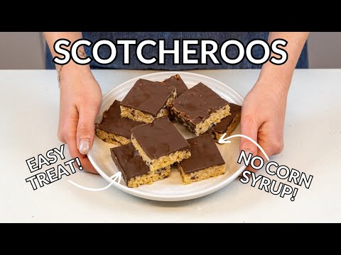 NO-BAKE Scotcheroos Without Corn Syrup (Rice Krispies with Chocolate & Butterscotch!)