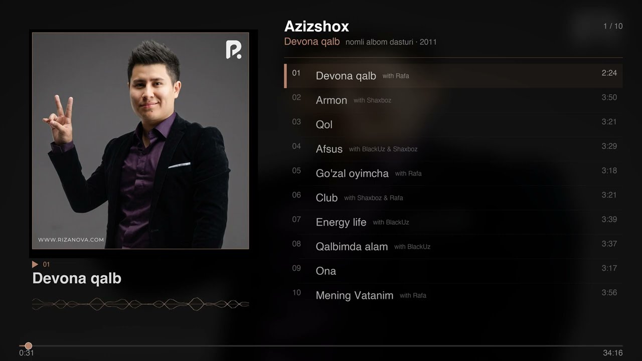 Azizshox - Devona qalb nomli albom dasturi 2011