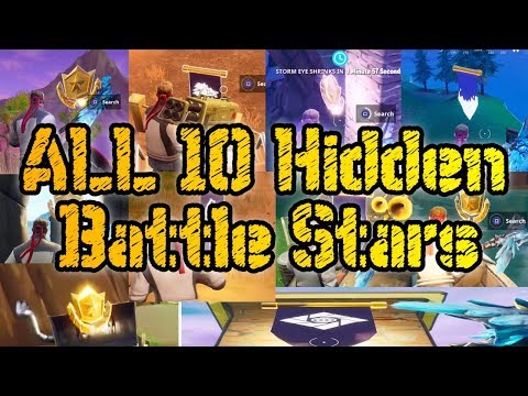ALL 10 HIDDEN BATTLE STARS LOCATIONS SEASON 6 - Fortnite Battle Royale Week 1 - 10