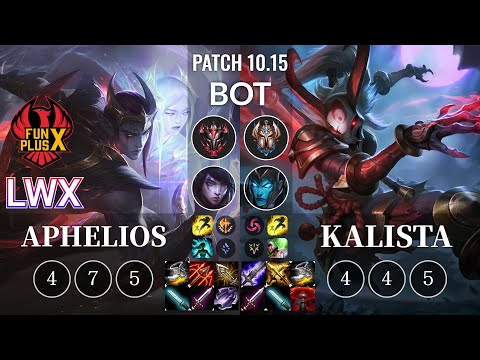 FPX Lwx Aphelios vs Kalista Bot - KR Patch 10.15