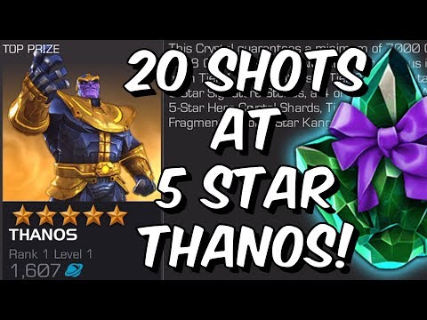 20x Greater Gifting Crystal Opening - 20 Chances at 5 Star Thanos! - Marvel Contest Of Champions