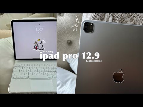 iPad Pro M2 12.9" unboxing | Apple pencil 2 +Apple magic keyboard + aesthetic layout📓🖇️🧸