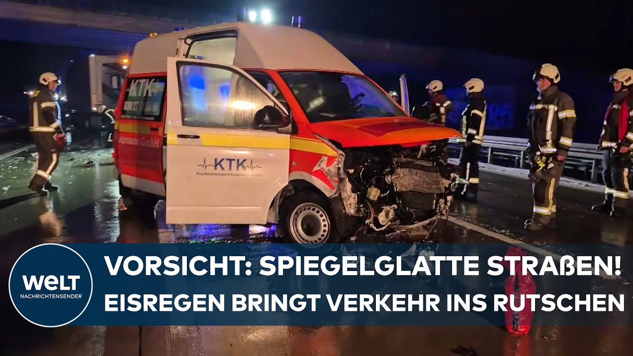 WINTERCHAOS IN DEUTSCHLAND: Spiegelglatte Straßen im Nordosten – Extreme Rutschgefahr nach Eisregen