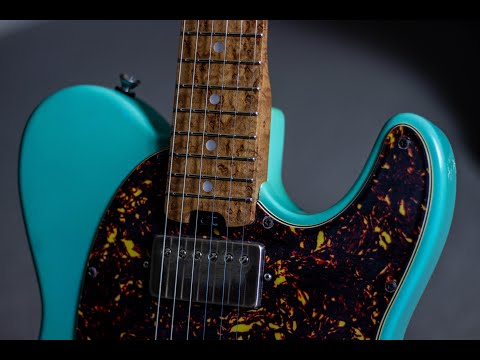 Gray Guitars Store: Admiral Model in Bashed Daphne Blue: the MOST BEAUTIFUL neck ever?