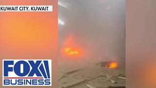 Download lagu Iranian drones strike Kuwait airport during major overnight attack mp3