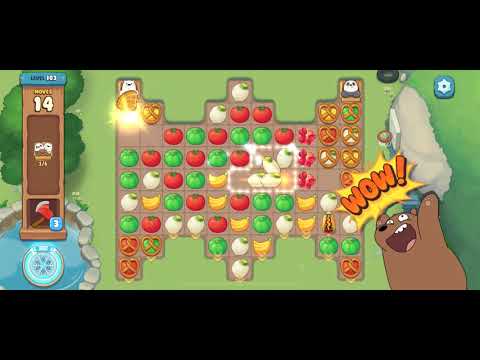 [Gameplay] We Bare Bears Match3 - Level 103 (No Boosters)