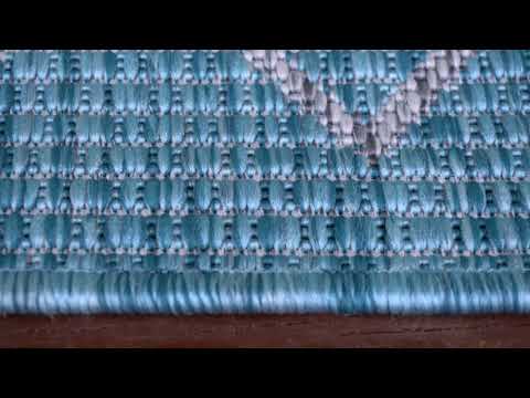 In- & outdoorvloerkleed Crosses III polypropeen - turquoise - 150 x 245 cm