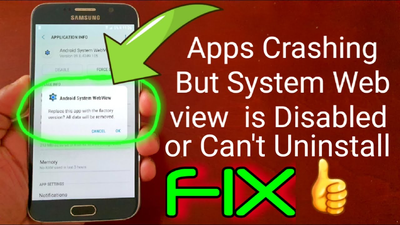 How To Fix APPS Constantly Crashing But System Webview is Disabled Watch Here To FIX it Now!!