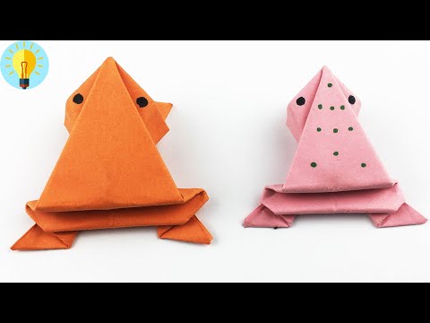 Basteln mit papier: Hüpfenden Origami Frosch falten 🐸| Diy Bastelideen
