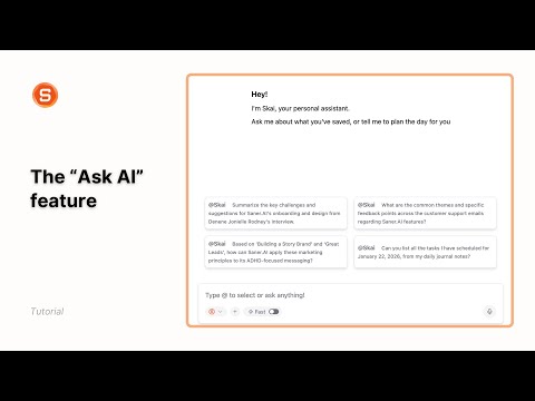 Saner.AI Ask AI Tutorial: ChatGPT interface for your notes and tasks