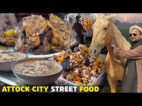 Street Food of Attock, Expensive Horses at Madrota Village | Sajji, Fruit Chat ft @Foodie Noor