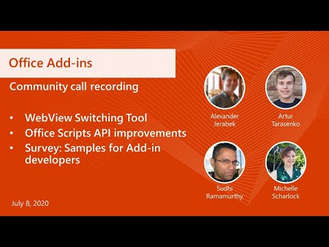 Office Add ins community call July 2020