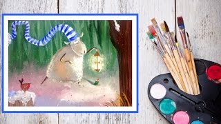 Урок рисования новогодней овечки гуашью - Видео онлайн