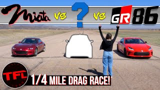 I Didn&#39;t Expect This -Toyota GR86 vs Mazda Miata vs THE Underdog Drag Race Quarter Mile Drag Race!