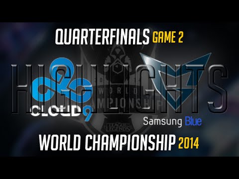 C9 vs SSB Game 2 Highlights Quarter-final | LoL World Championship 2014 Cloud 9 vs Samsung Blue