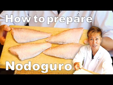 How to prepare Nodoguro (Blackthroat Seaperch/ Rosy Seabass) for Sushi by Michelin Sushi Chef