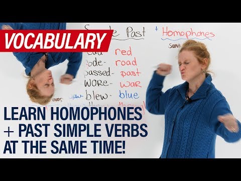 楽しい英語。16 穂音と過去の簡単な動詞 (Fun English: 16 HOMOPHONES & Past Simple Verbs)
