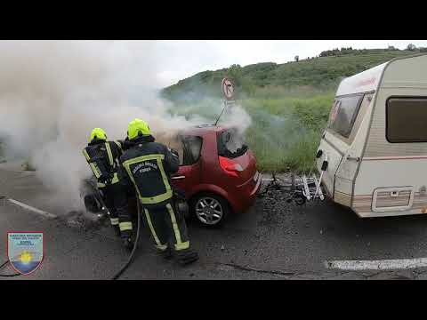GB Koper - Gašenje požara osebnega vozila