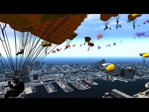 GTAIV TBOGT - Parachuting to Yacht from Rotterdam Tower [PC]
